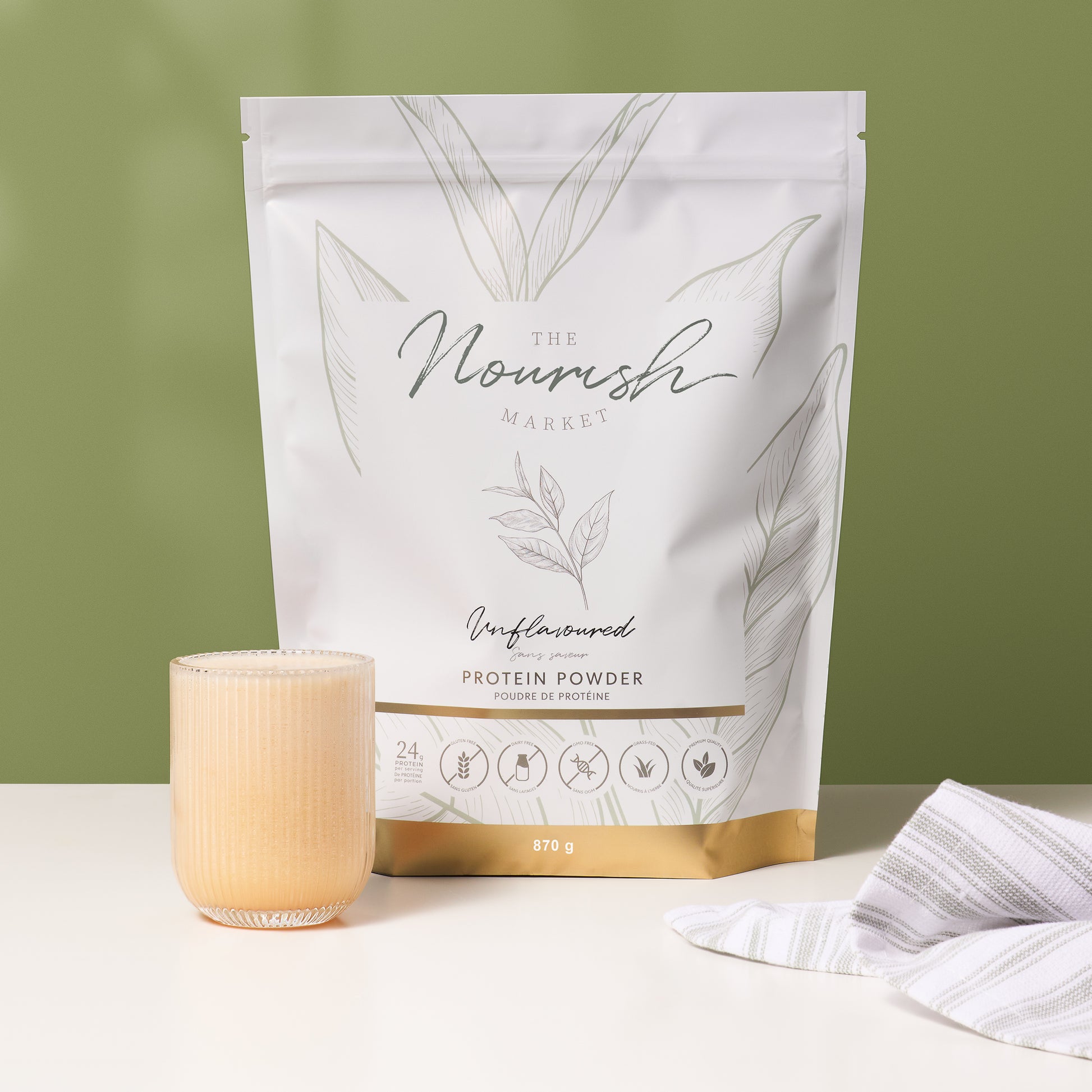 Unflavoured protein powder made from Beef. Canadian sourced.